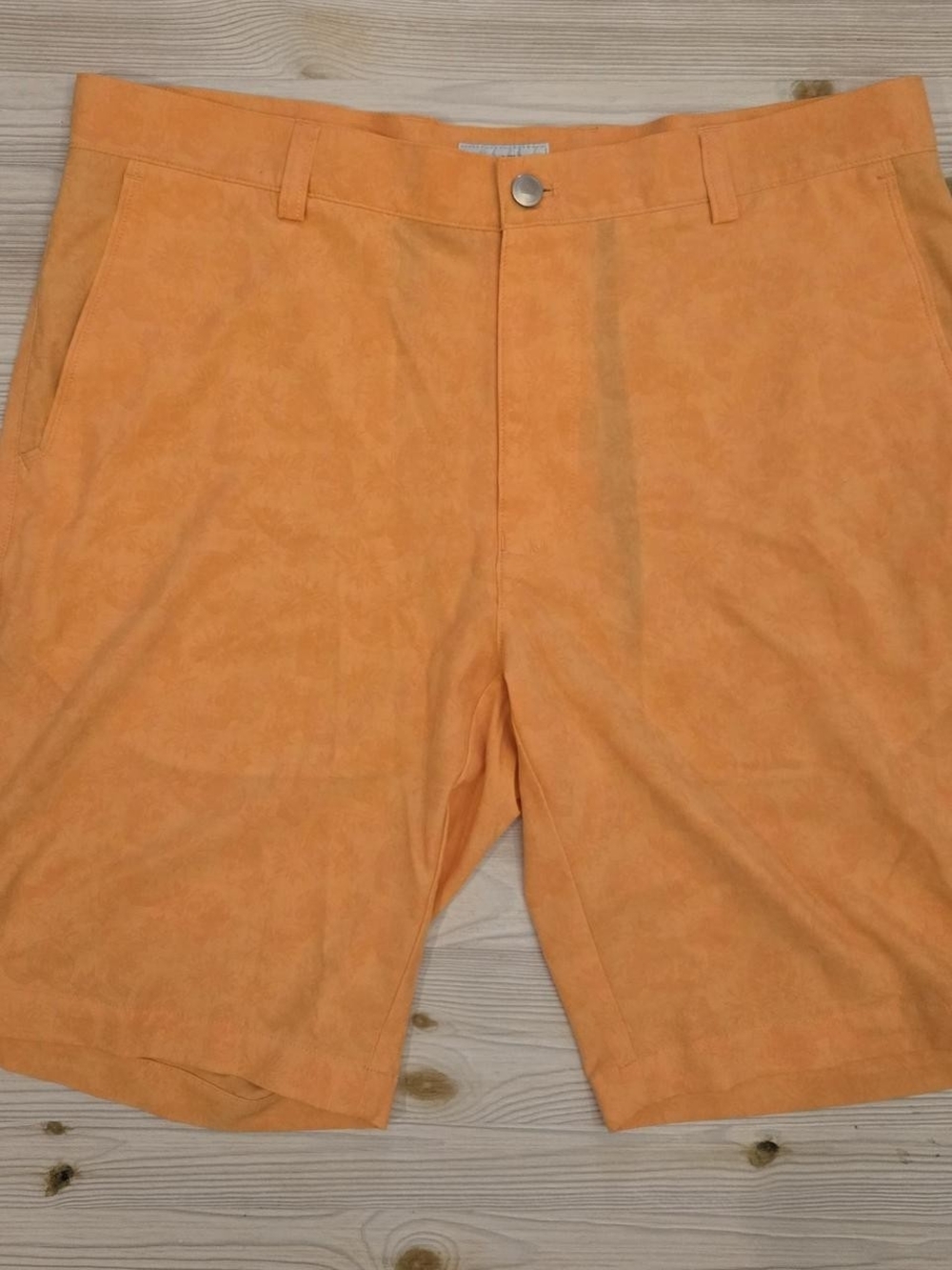 Peter Millar Orange Flat-Front Men's Shorts
